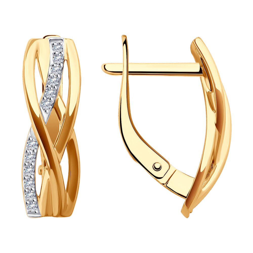 

Серьги из красного золота Diamant 51-120-02597-1, фианит, 51-120-02597-1