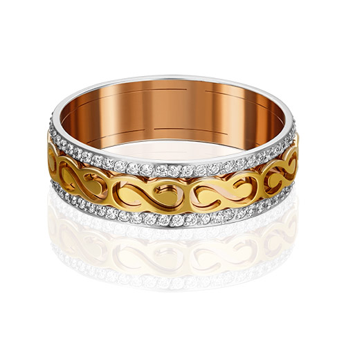 

Кольцо из комбинированного золота с фианитом р. 21 PLATINA jewelry 01-4791-00-401-1140-50, 01-4791-00-401-1140-50