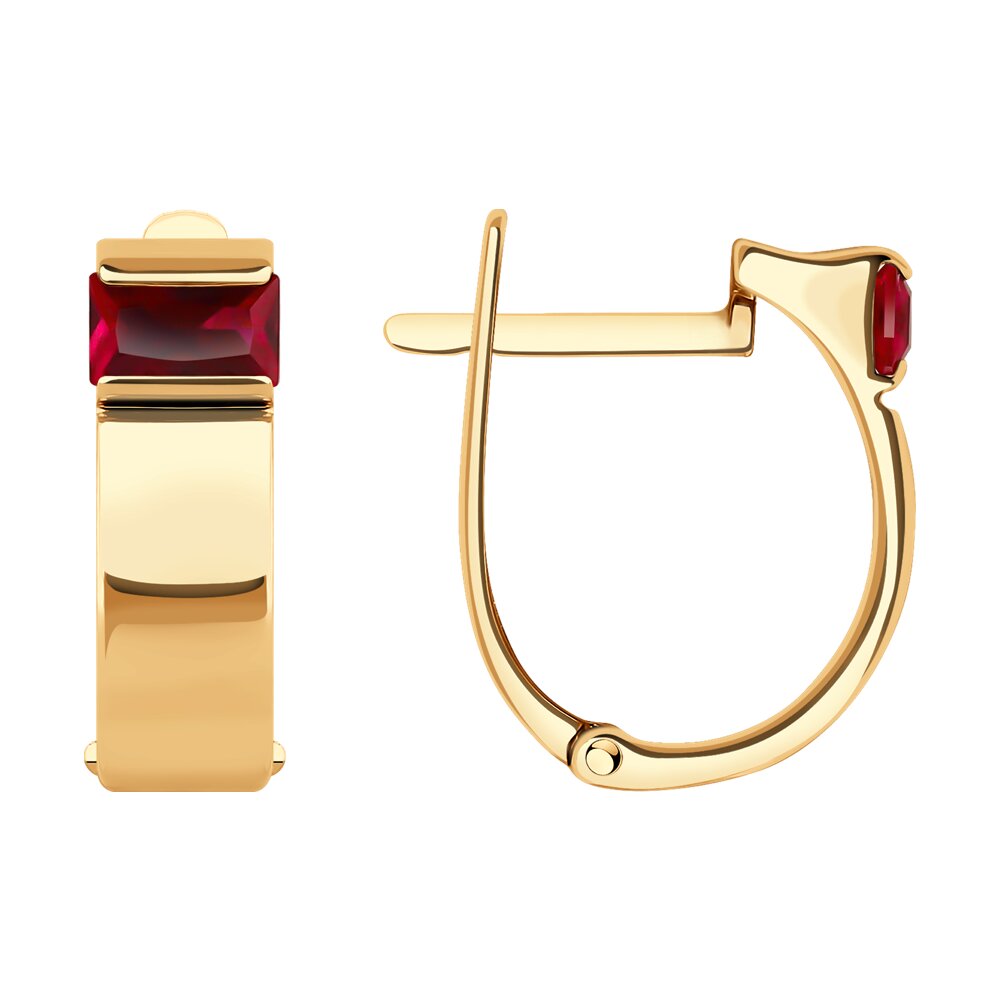 

Серьги из красного золота SOKOLOV 728764, корунд искусственный, 728764
