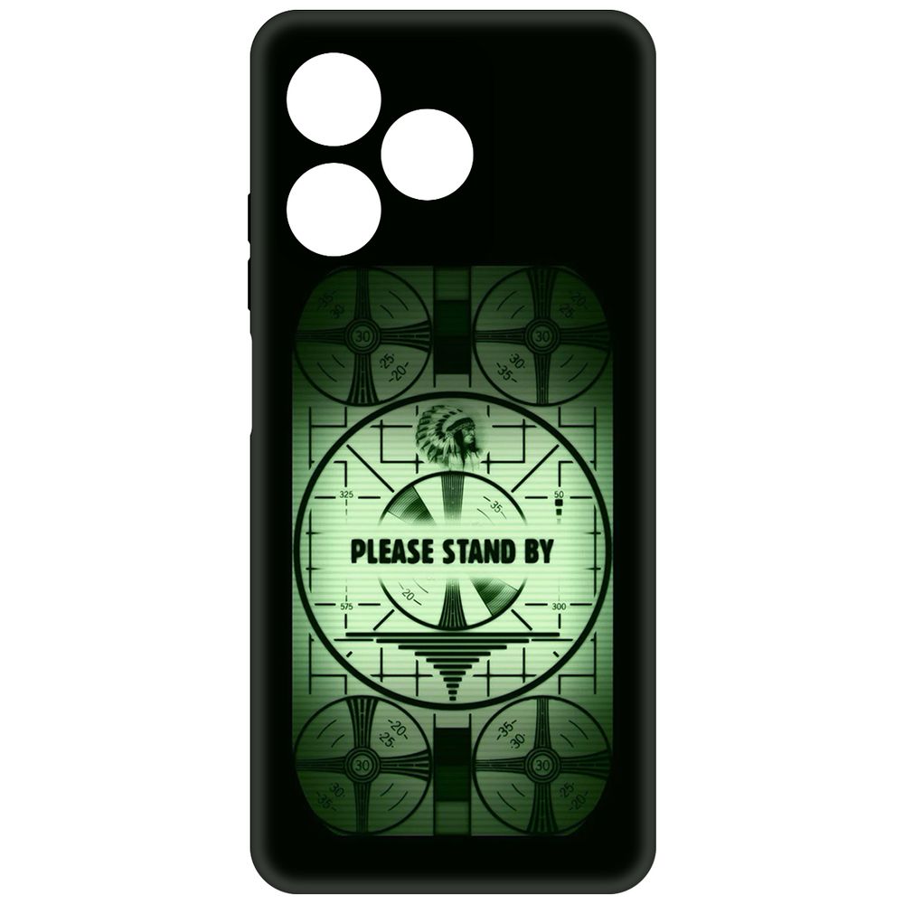 

Чехол-накладка Krutoff Soft Case Фоллаут (Fallout) - Пожалуйста, подождите для Realme C63, Черный
