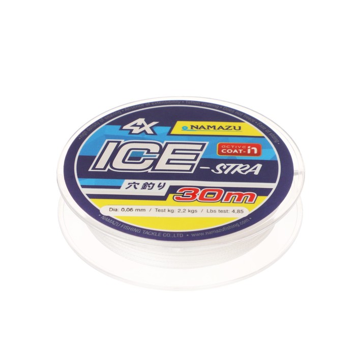 

Namazu Шнур плетеный Namazu Ice-Stra 4Х, L-30 м, d-0.06 мм, test-2.2 кг, белый