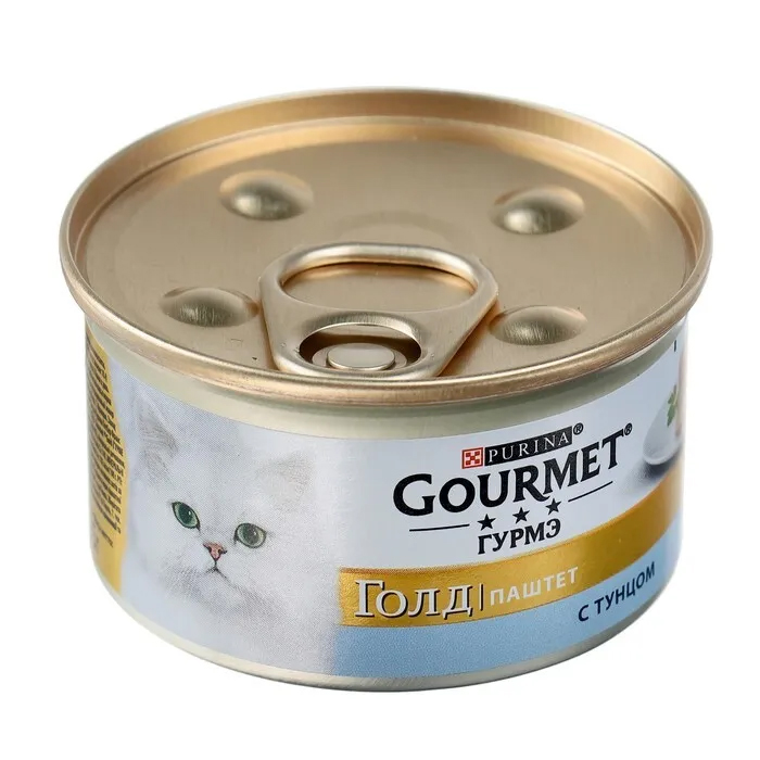 фото Влажный корм для кошек gourmet паштет с тунцом, повседневный, 85 г