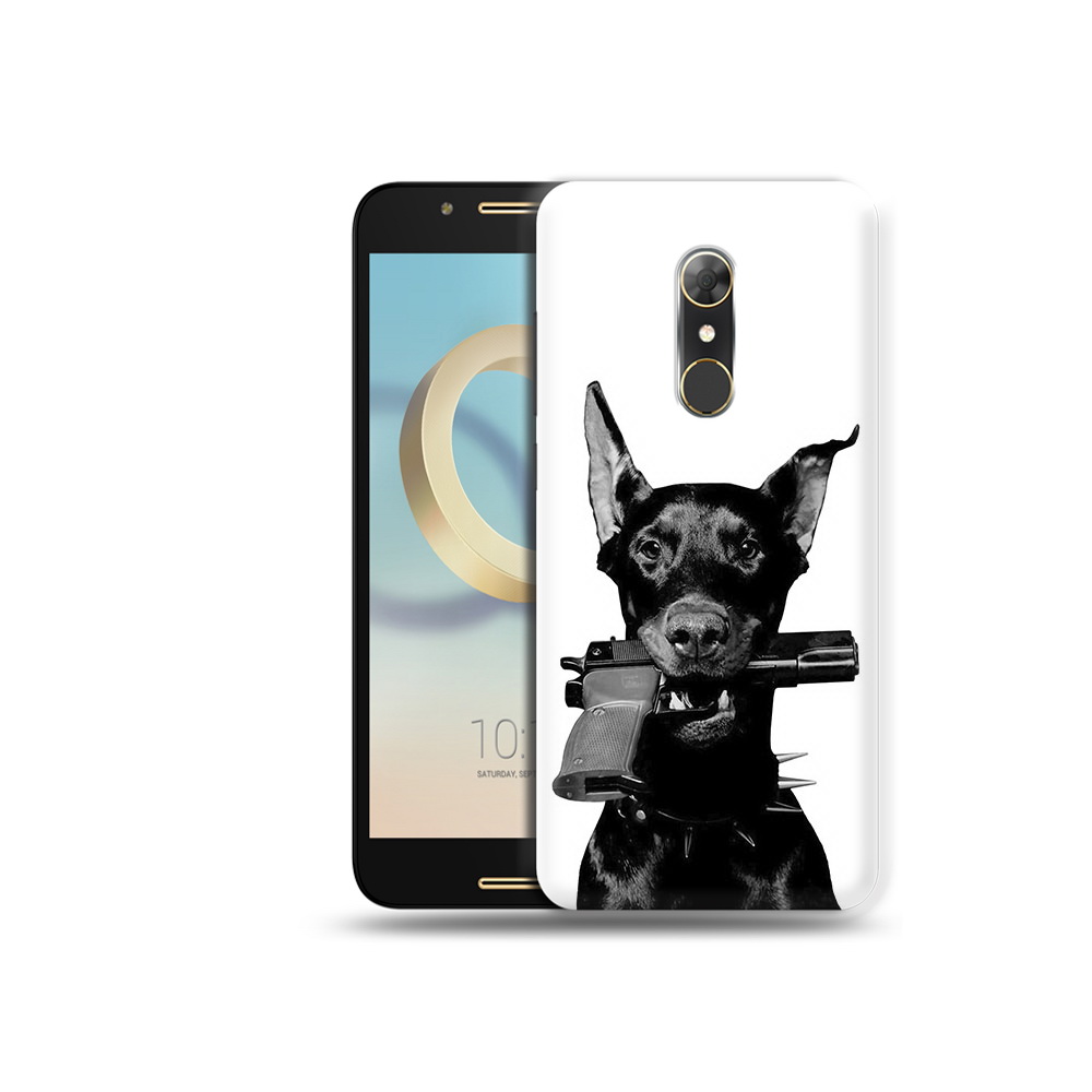 

Чехол MyPads Tocco для Alcatel A7 доберман с пистолетом (PT133991.671.331), Прозрачный, Tocco