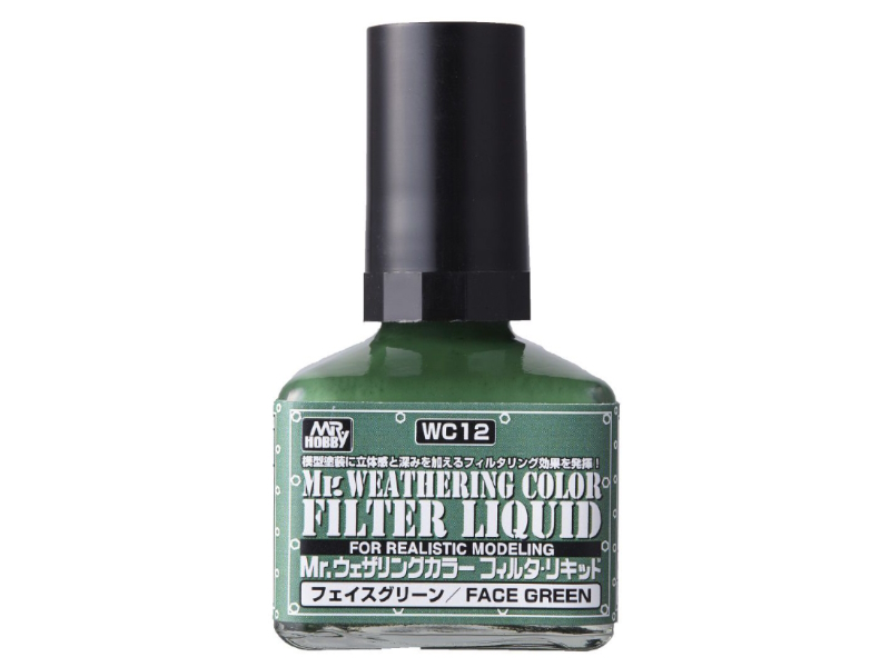 Смывка фильтр MR.HOBBY Mr.Weathering Color FILTER LIQUID Face Green, зеленый, WC12