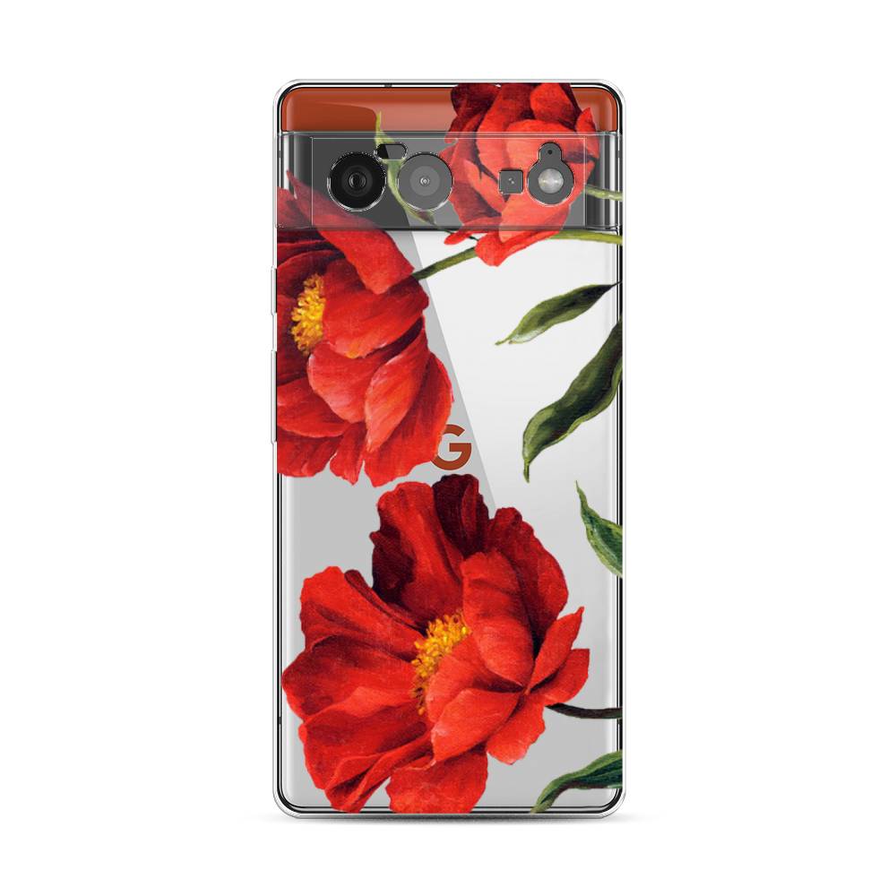 

Чехол Awog на Google Pixel 6 "Красные маки", Разноцветный, 270850-8