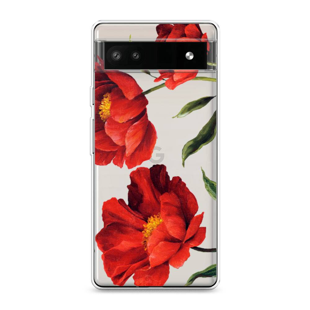

Чехол Awog на Google Pixel 6A "Красные маки", Разноцветный, 271150-8