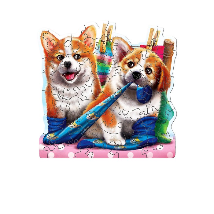 

MIMI Puzzles Фигурный деревянный пазл, DOGS IN THE SOCKS