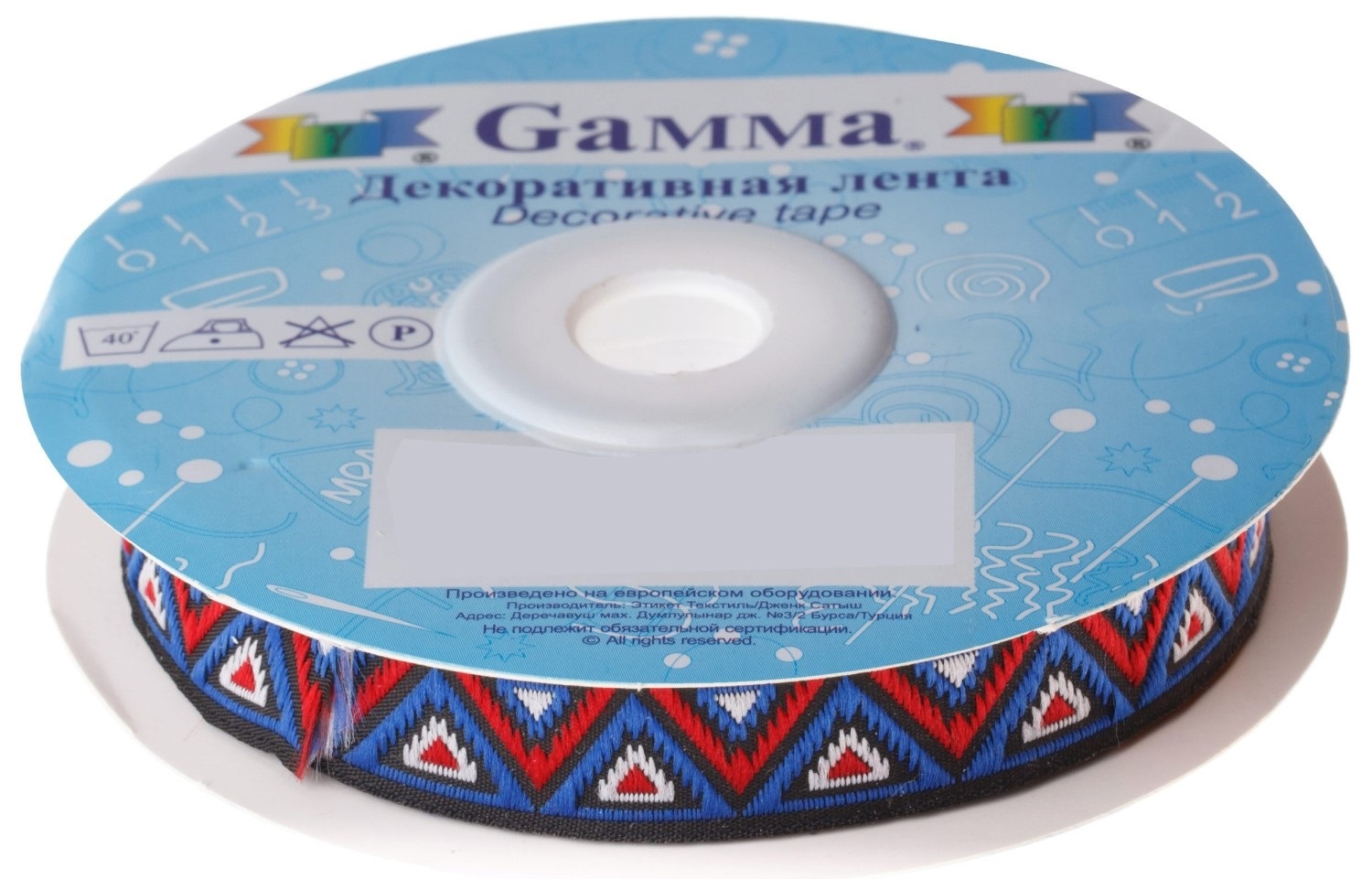

Gamma 16 мм 10 м отделочная черно-синяя, 16 мм, 10 м, отделочная, черно-синяя