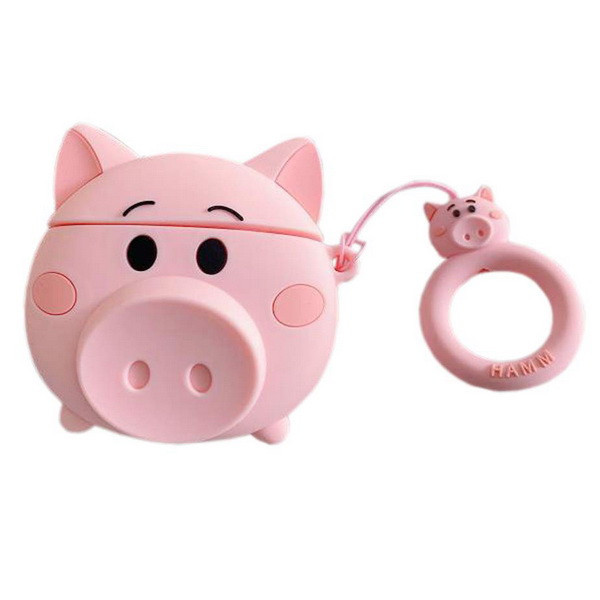 

Силиконовый чехол для Apple AirPods (Pink Pig), Розовый, Apple AirPods