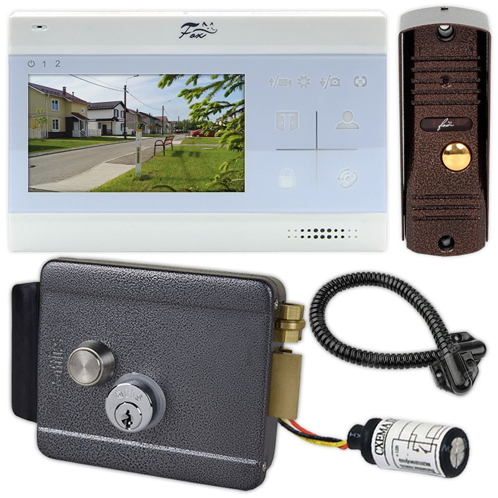

Комплект видеодомофона для дома FX-VD5S-KIT белый, диагональ экрана 4.3 дюйма