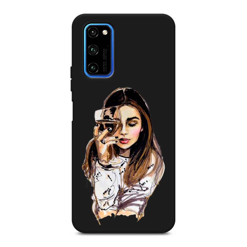 

Чехол Awog на Honor V30 Pro "Девушка с бокалом", Бежевый;коричневый;белый, 611452-1