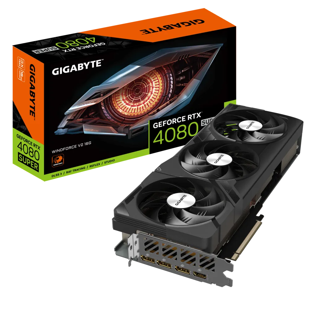 

Видеокарта GIGABYTE GeForce RTX 4080 SUPER WINDFORCE V2 (GV-N408SWF3V2-16GD), Черный, GeForce RTX 4080 SUPER WINDFORCE V2
