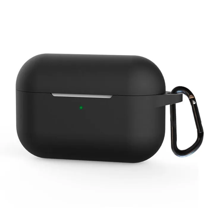 

Силиконовый чехол для Apple AirPods 3 с карабином Black, Черный, AirPods 3