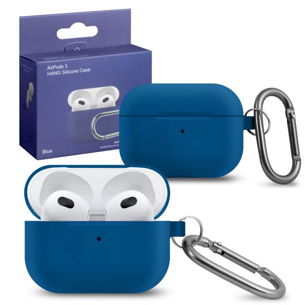 

Силиконовый чехол для Apple AirPods 3 с карабином Blue, Синий, AirPods 3