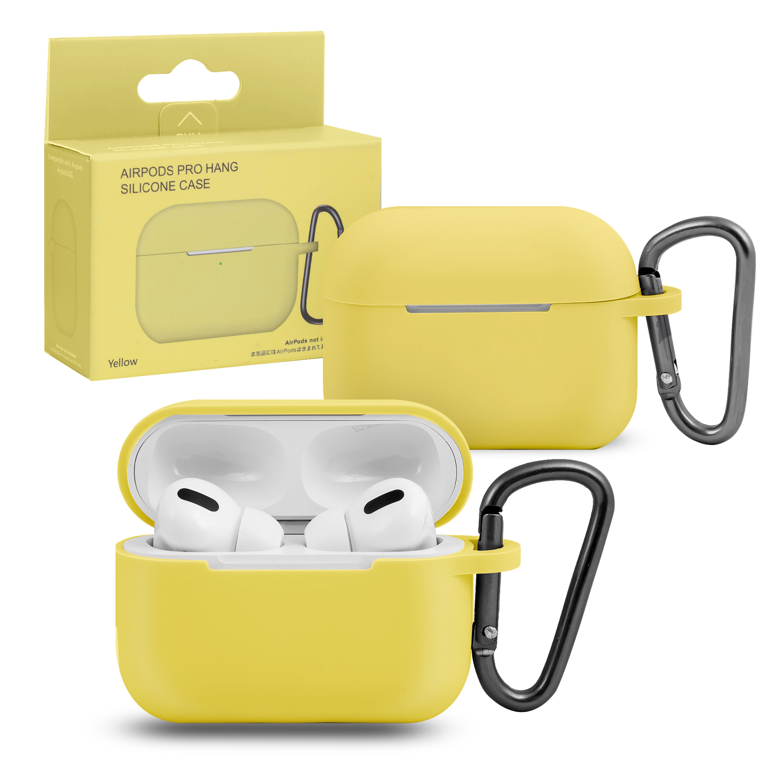 

Силиконовый чехол для Apple AirPods 3 с карабином Yellow, Желтый, AirPods 3