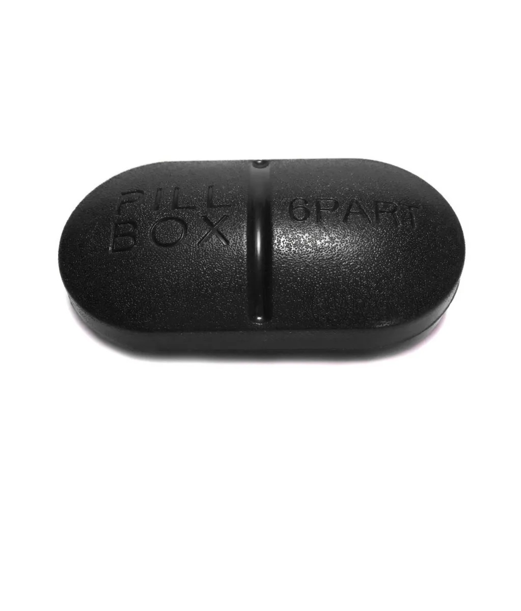 Карманная таблетница Pill Box 6614 с 6-ю отделениями черный