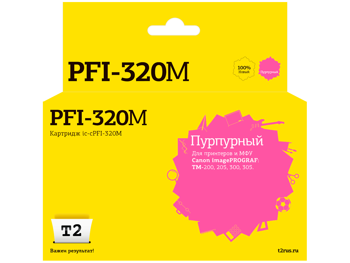 

Струйный картридж T2 IC-CPFI-320M Canon PFI-320M/2892C001 для принтеров Canon, Purple, Пурпурный, IC-CPFI-320M