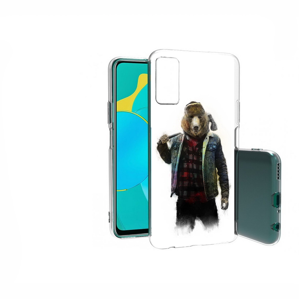 

Чехол MyPads Tocco для Huawei Honor 30S медведь с топором, Прозрачный, Tocco