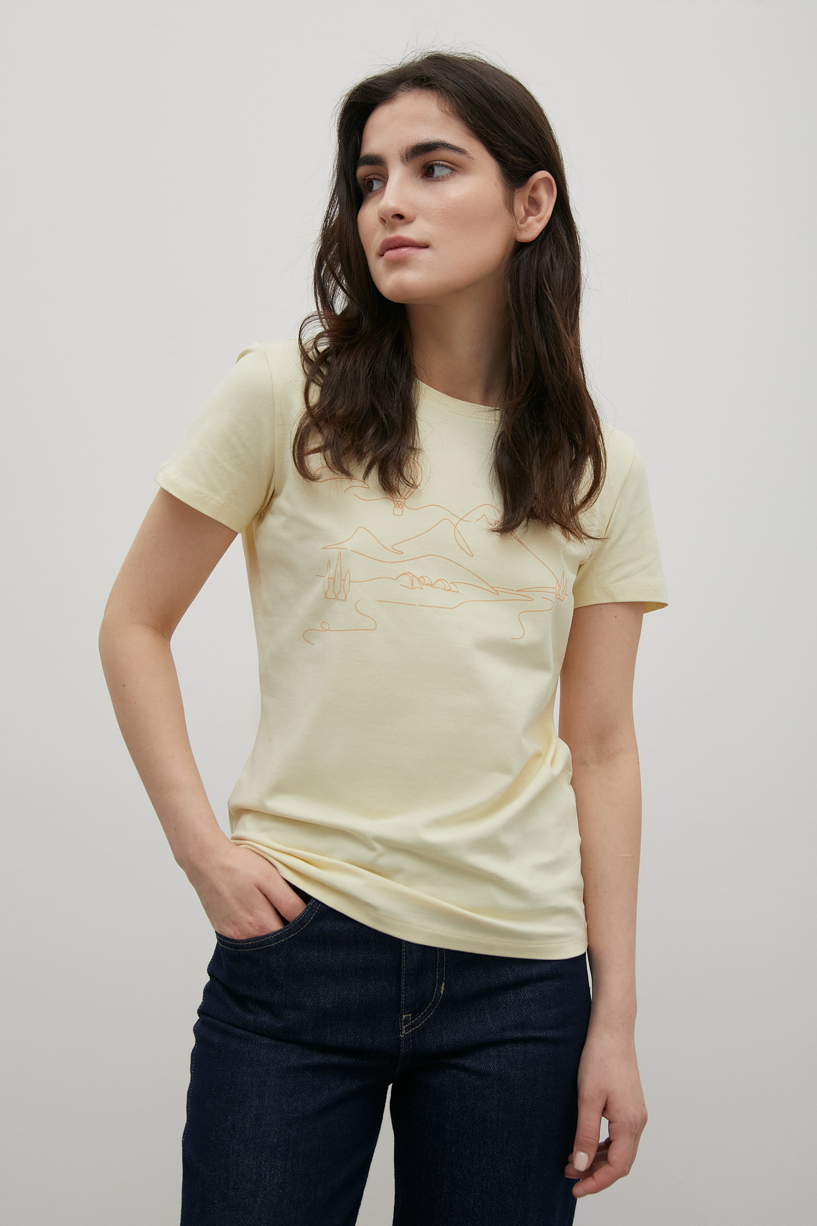 

Футболка женская Finn Flare FSC110178-4P желтая XL, Желтый, FSC110178-4P