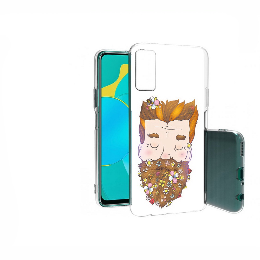 

Чехол MyPads Tocco для Huawei Honor 30S мужчина с цветами в бороде, Прозрачный, Tocco