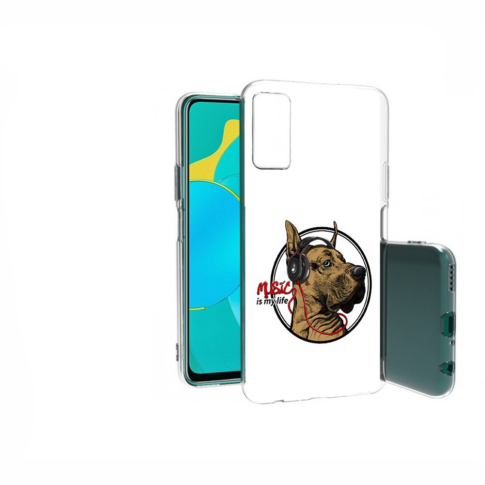 

Чехол MyPads Tocco для Huawei Honor 30S музыкальная собака, Прозрачный, Tocco
