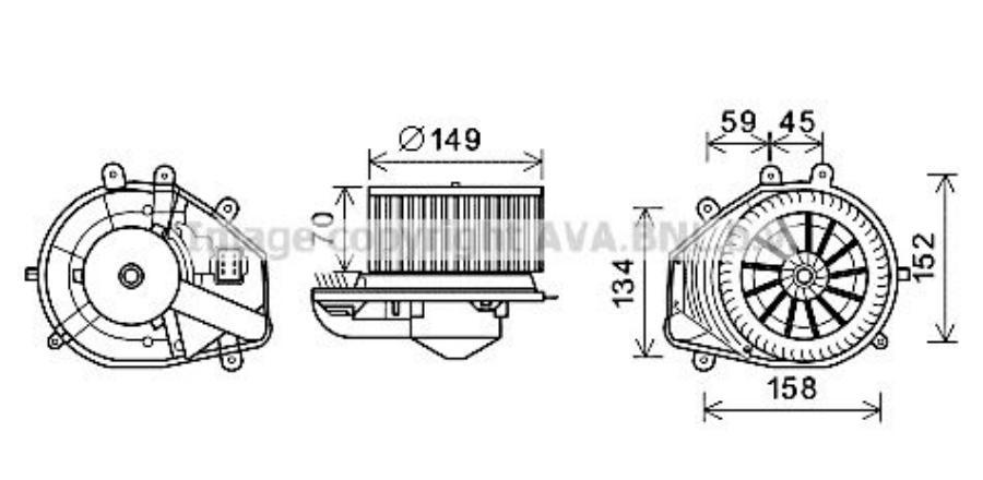

AVA 'VN8353 Мотор печки отопителя салона 1шт