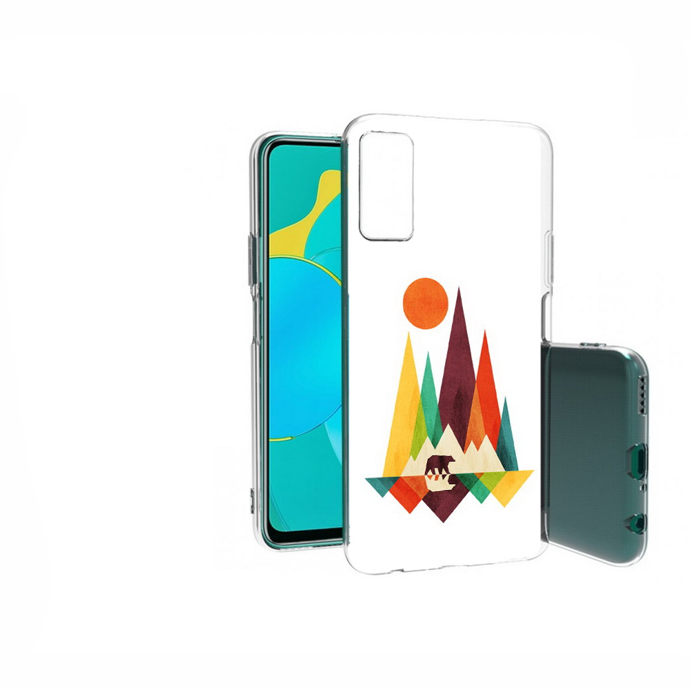 

Чехол MyPads Tocco для Huawei Honor 30S нарисованные горы с медведем, Прозрачный, Tocco