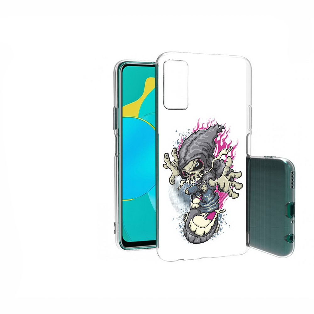 фото Чехол mypads tocco для huawei honor 30s нарисованный скелет на скейт борде