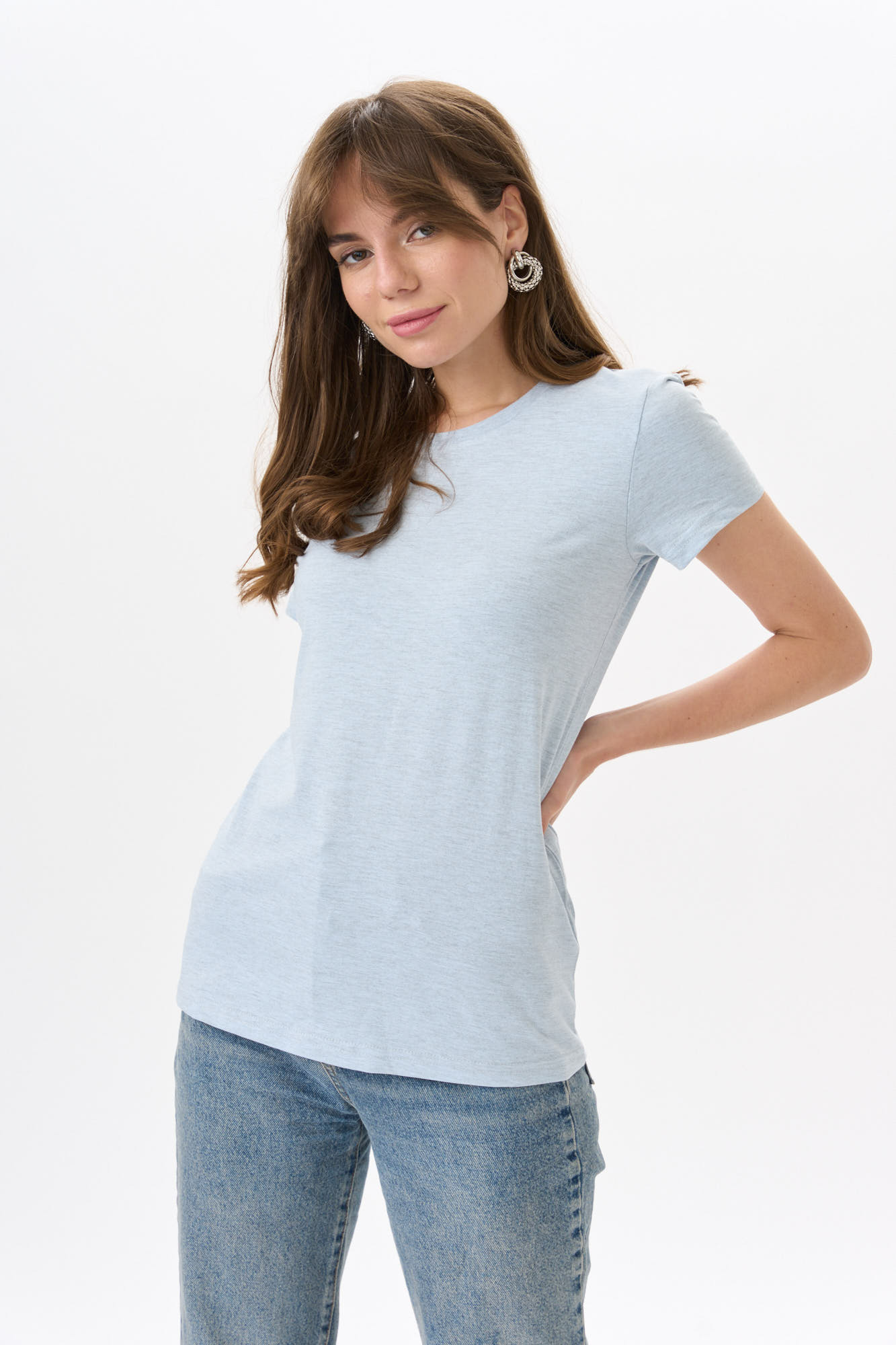 

Футболка женская UZCOTTON W-F МеланжНебо 38-40/XXS, Голубой, W-F
