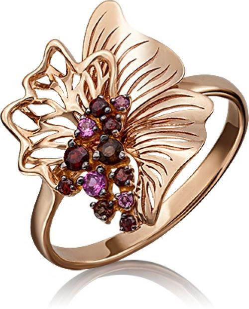 

Кольцо из золота р. 18 PLATINA jewelry 01-5079-01-705-1110-57, кварц\гранат, 01-5079-01-705-1110-57