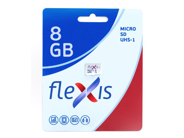 Карта памяти Flexis Micro SD 8Гб (FMSD008GU1)