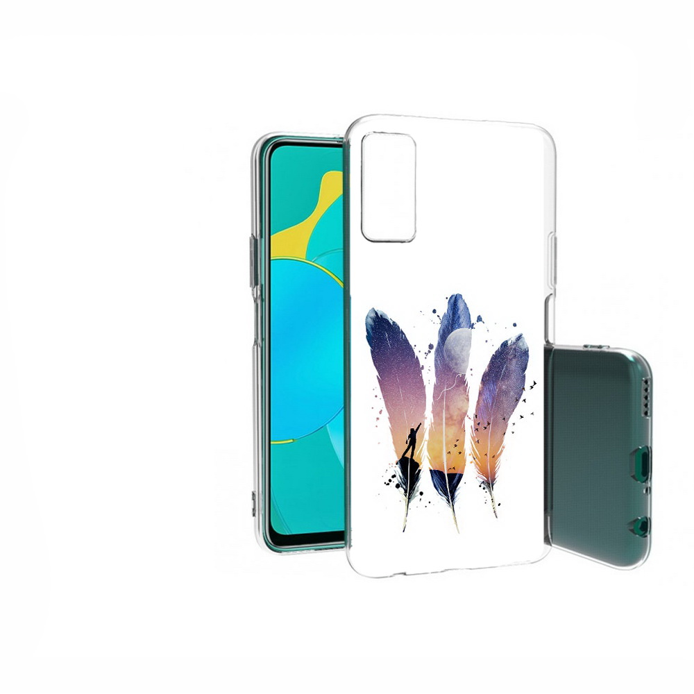 

Чехол MyPads Tocco для Huawei Honor 30S небесные перья, Прозрачный, Tocco