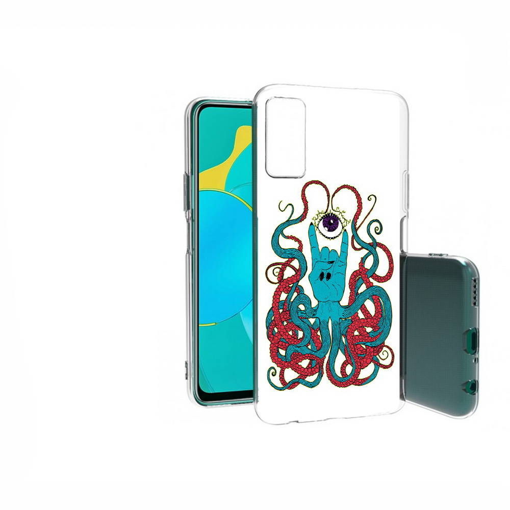 

Чехол MyPads Tocco для Huawei Honor 30S осьминог-рука абстракция, Прозрачный, Tocco