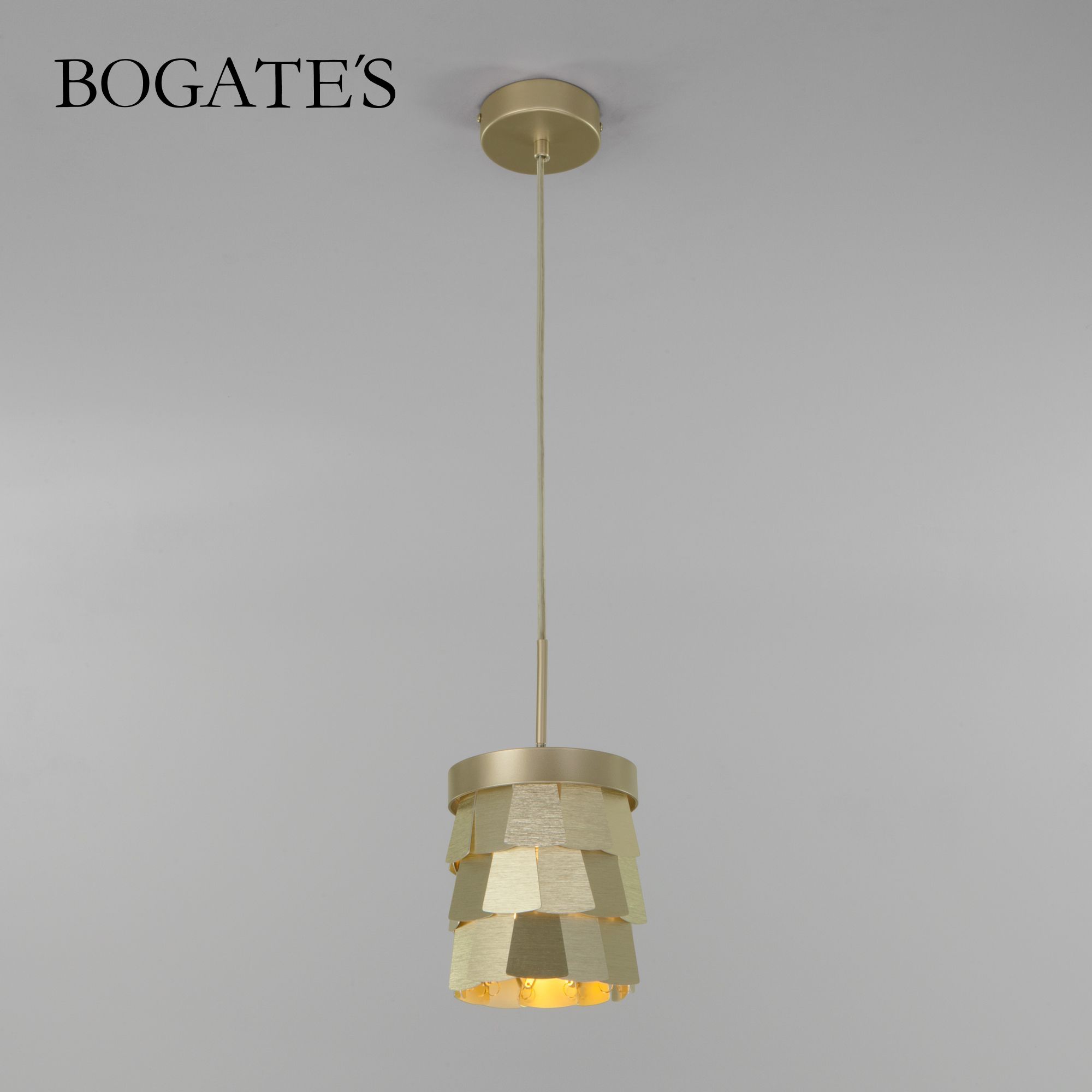 

Подвесной светильник с металлическим абажуром Bogate's Corazza 317/1 E14 золото