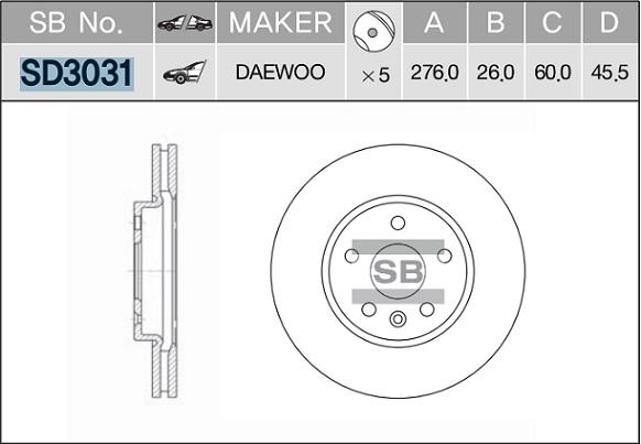 

Тормозный колодки Sangsin brake передний для Chevrolet Aveo T300 2011- SD3031