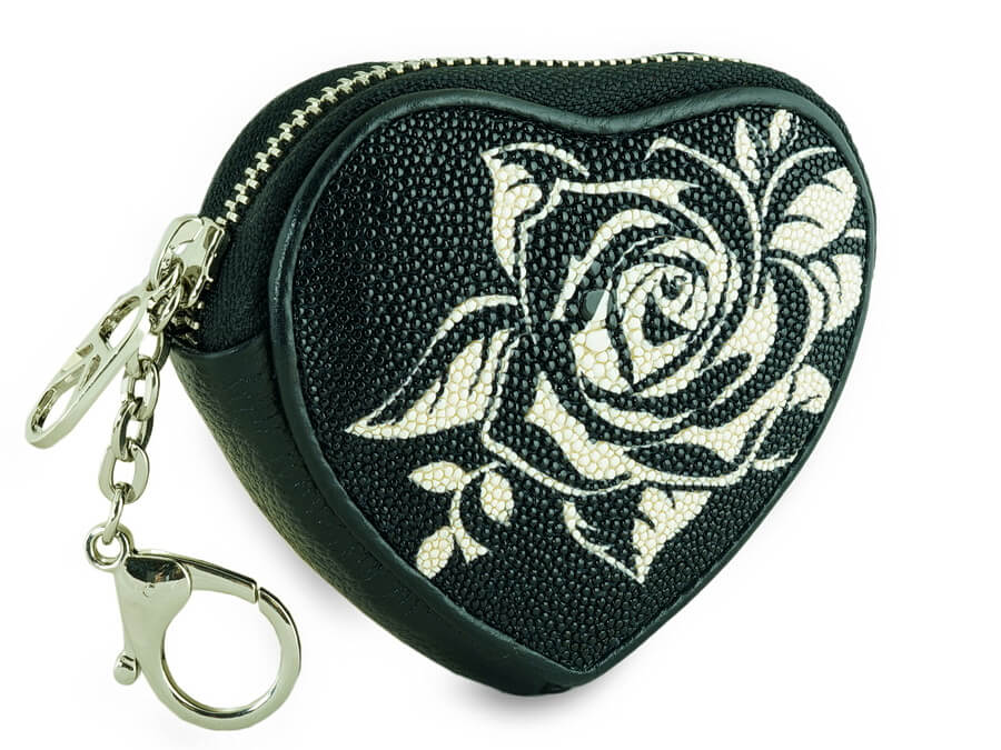 

Монетница женская Exotic Leather chs-033 черная, Черный, chs-033
