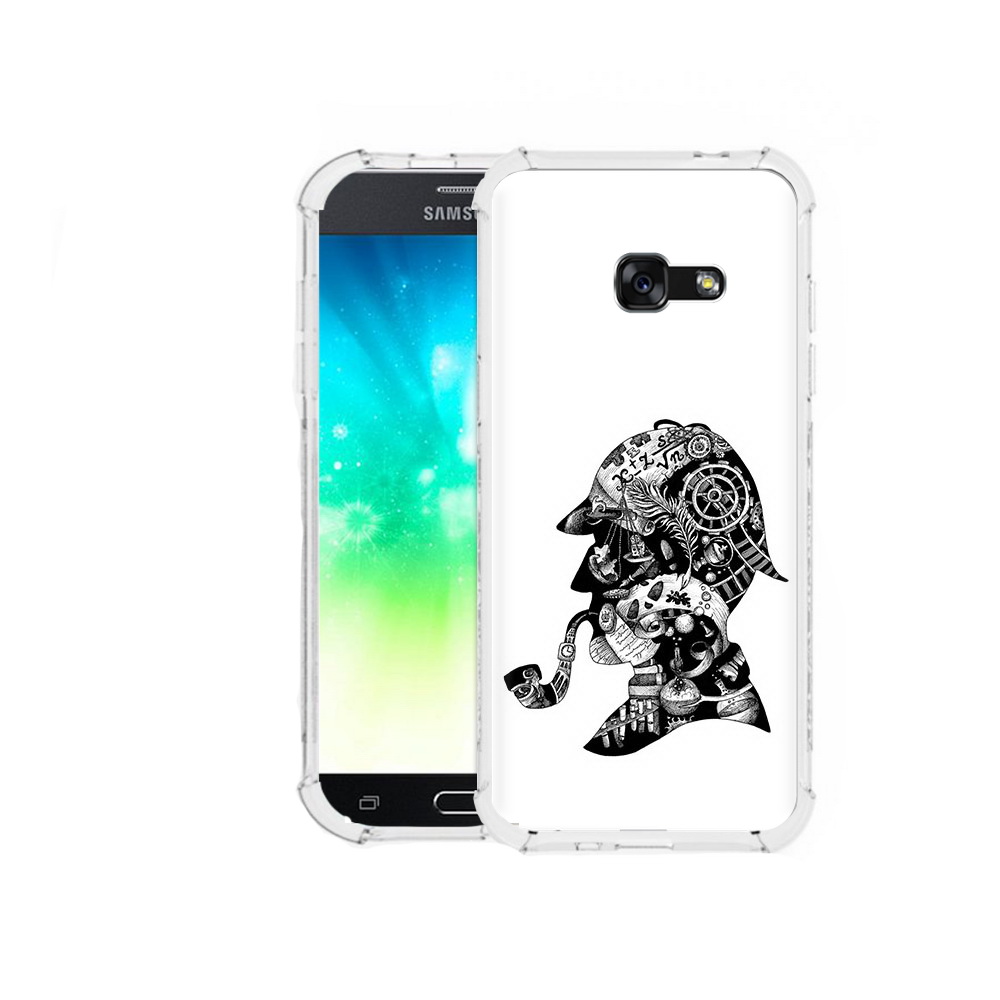 

Чехол MyPads Tocco для Samsung Galaxy A3 (2016) мужчина с трубкой абстракция, Прозрачный, Tocco