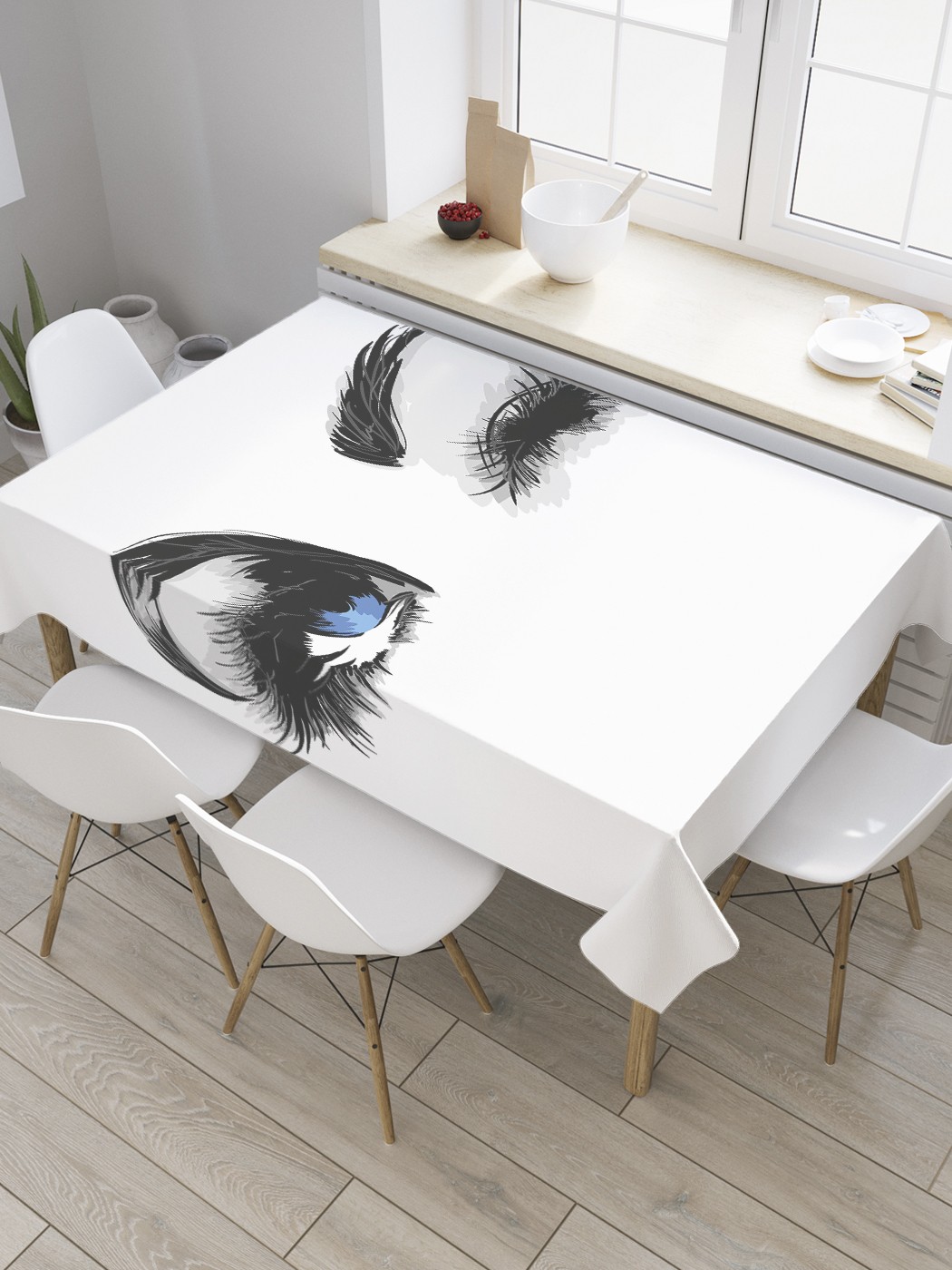 

Скатерть прямоугольная JoyArty "Она подмигивает" из сатена, 120x145 см, Она подмигивает