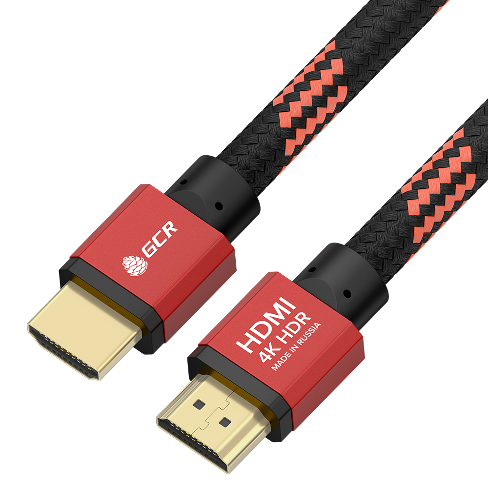 фото Кабель gcr hdmi - hdmi, 1.5м черный, красный (gcr-54507)