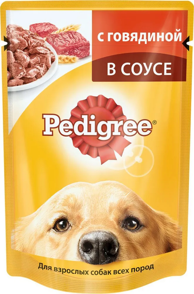 

Влажный корм для собак Pedigree с говядиной, 100 г