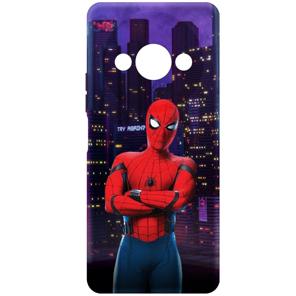 

Чехол-накладка Krutoff Soft Case Человек-Паук. На крыше для Xiaomi Redmi A3x черный