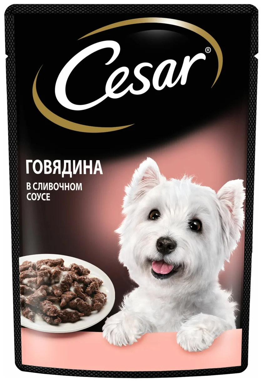

Влажный корм для собак Cesar с говядиной в сливочном соусе, 100 г