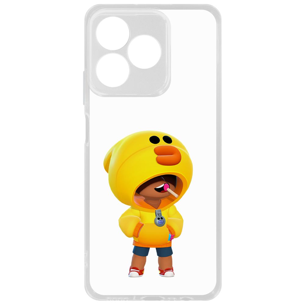 

Чехол-накладка Krutoff Clear Case Brawl Stars-Леон Салли для Realme C63, Прозрачный