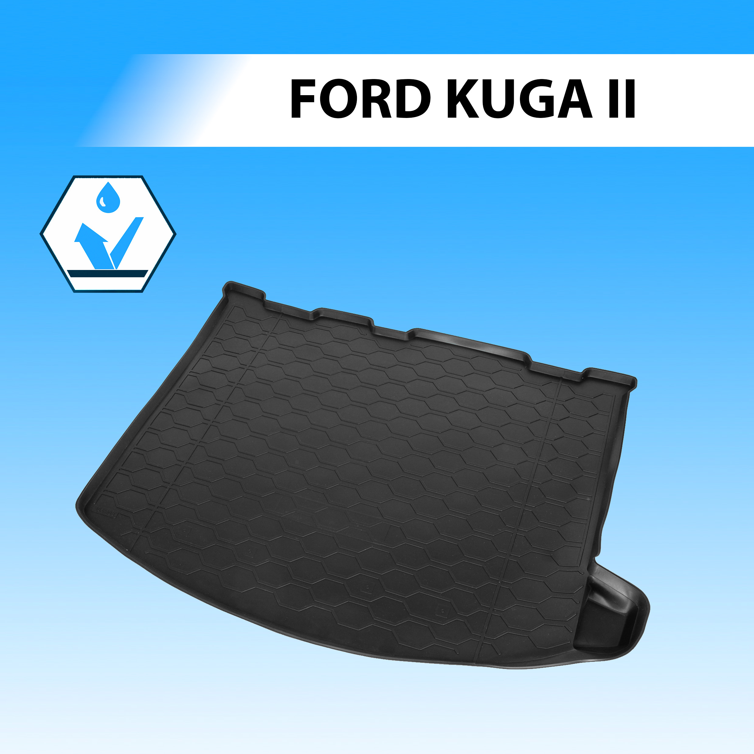 

Коврик в багажник RIVAL для Ford Kuga II 2013-2017 2016-н.в., полиуретан 11804002