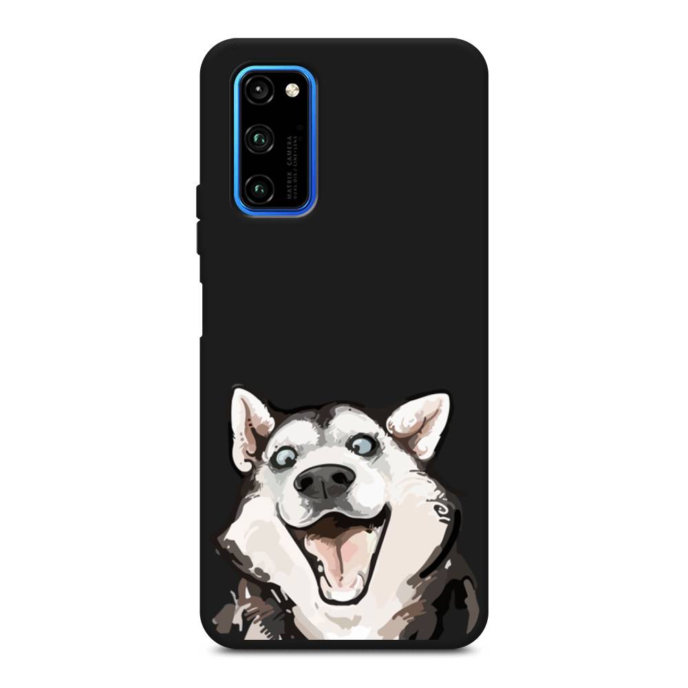 

Чехол Awog на Honor V30 Pro "Радостный хаски", Белый;голубой;черный, 611452-1