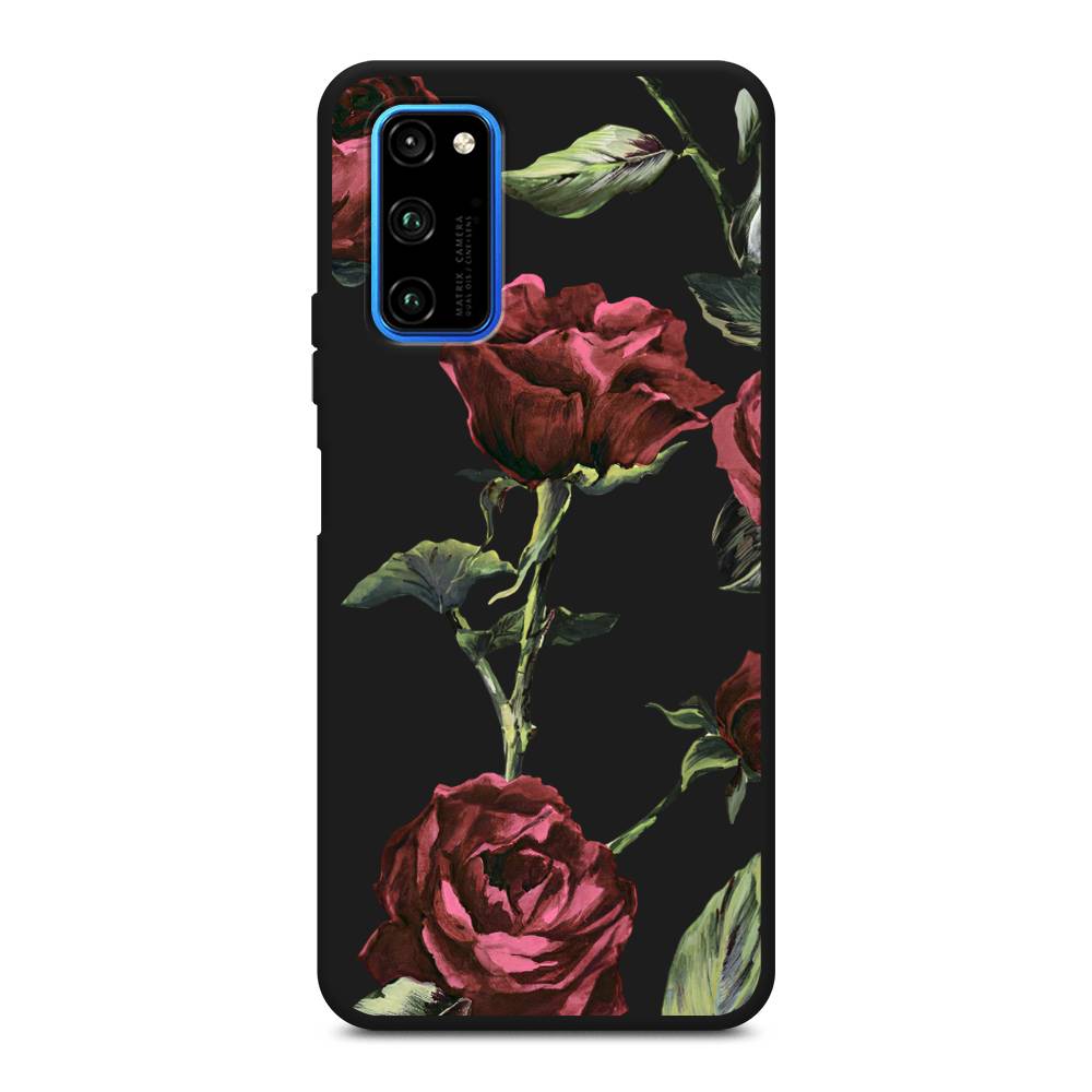 

Чехол Awog на Honor V30 Pro "Бордовые розы фон", Красный, 611452-1