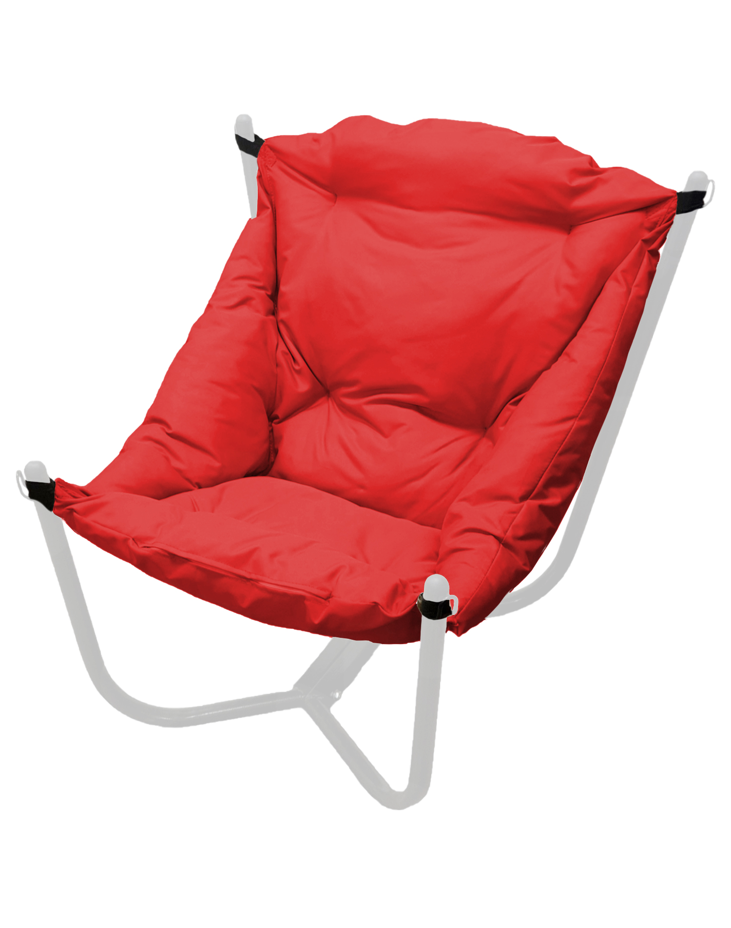 Кресло белое M-Group Чил 12360106 красная подушка 80х85х72см