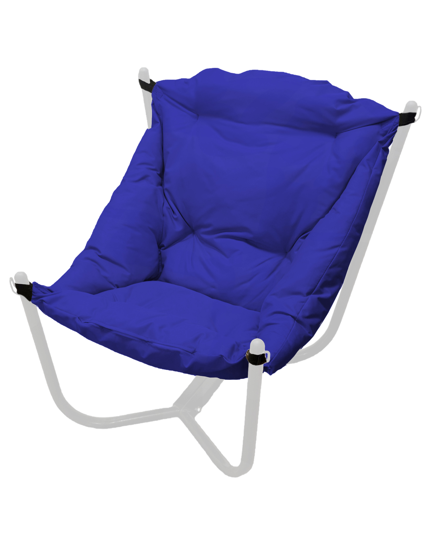 Кресло белое M-Group Чил 12360110 синяя подушка 80х85х72см