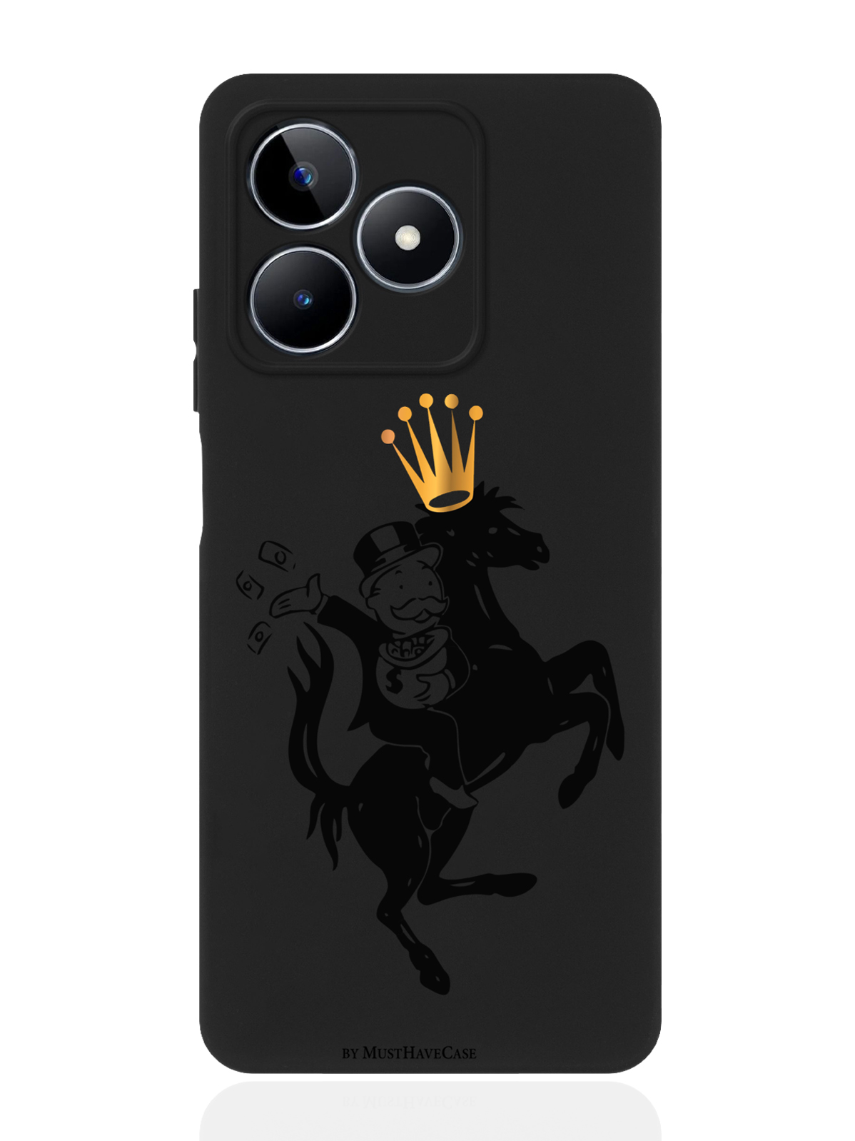 

Чехол для смартфона Realme C53/ Narzo N53 черный силиконовый Monopoly на коне, Черный;белый