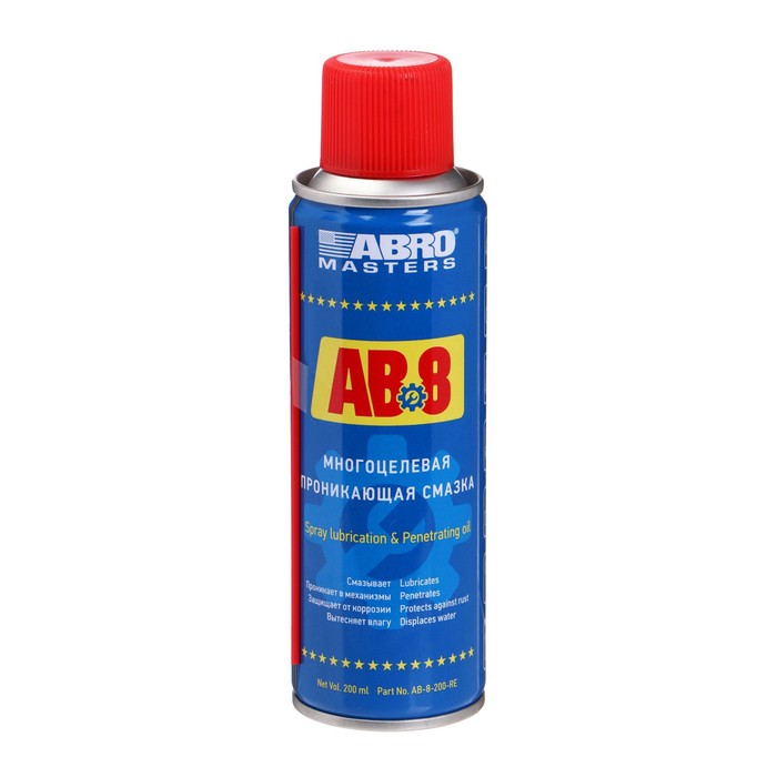 

ABRO Смазка-спрей многоцелевая проникающая ABRO, 200 мл AB-8-200-R